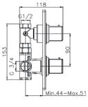 con 3 salidas - Quadra cromado / chrome 139 14 031 TRM Misturadora termostática embutida, com 5 saídas Concealed
