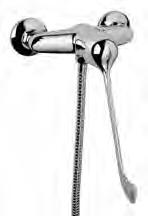 cromado / chrome 124 04 021 Monocomando de duche, manípulo hospitalar - Lusitano Single-lever shower mixer, long lever handle -