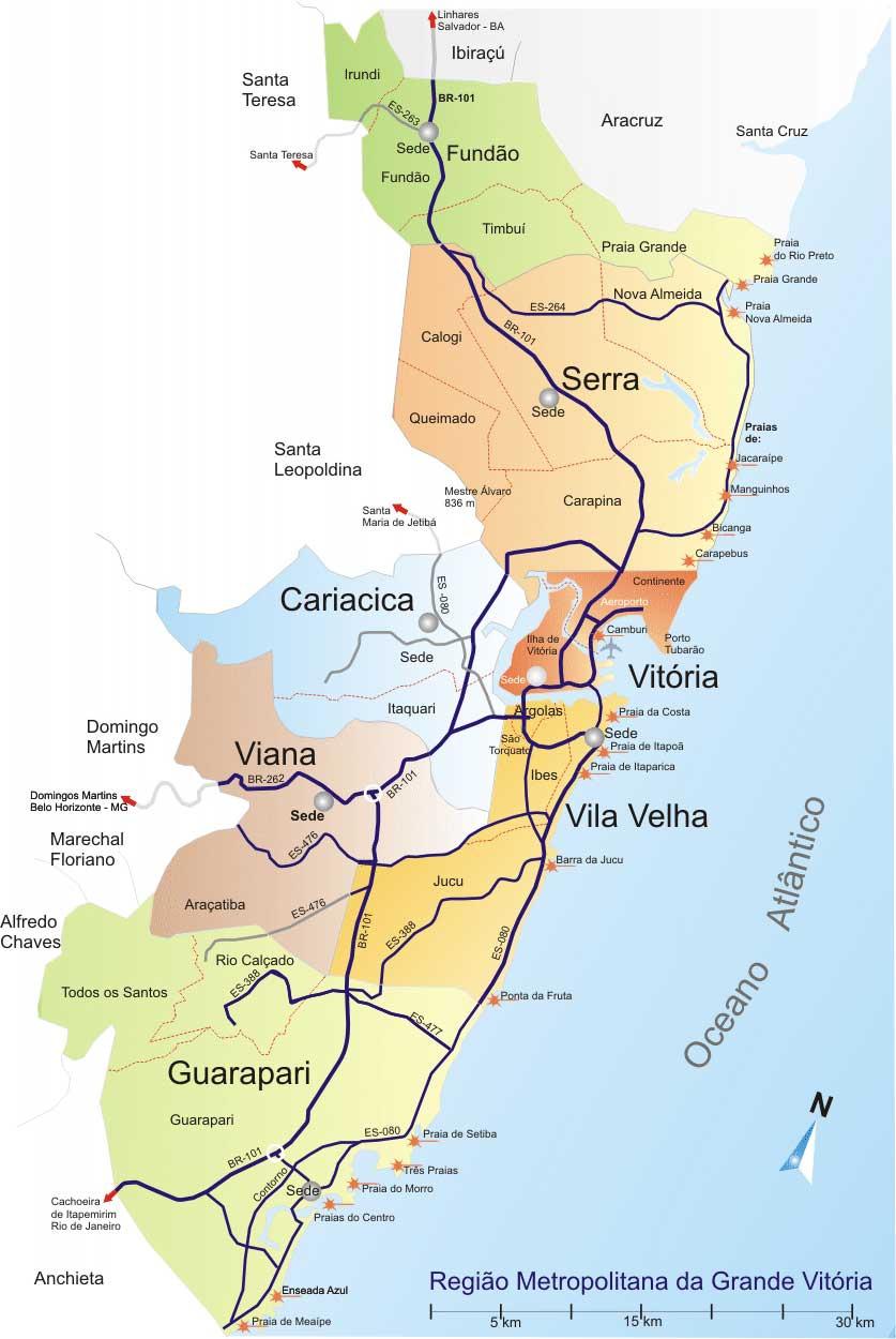 46 Figura 6: Mapa da Região Metropolitana da Grande Vitória. Fonte: Disponível em: <http://vitoria-es- brasil.com>.