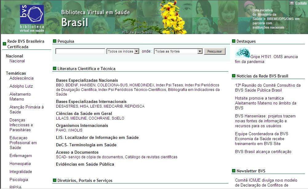 Principais indicadores do Brasil Rede BVS: 31 instâncias.