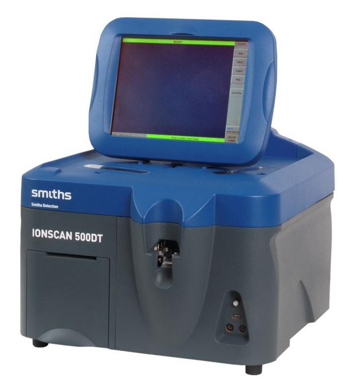Equipamento detector simultâneo de traços IONSCAN 500DT Distribuido pela Smiths Heimann GmbH; Detector de traços de explosivos e