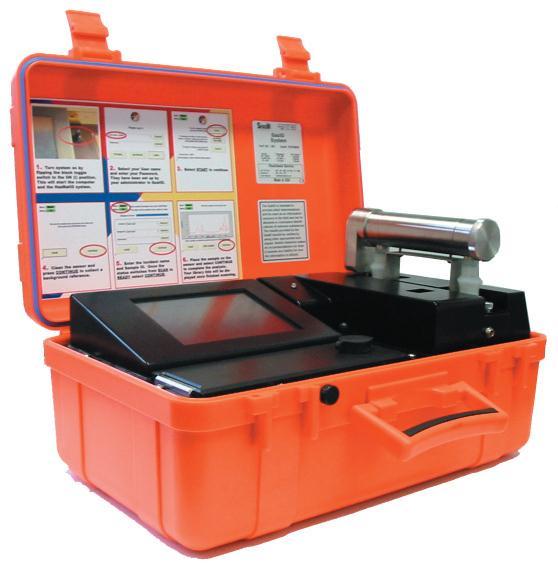 Equipamento identificador portátil GasID Utilizado na triagem de amostras de pó desconhecidas; Distribuído