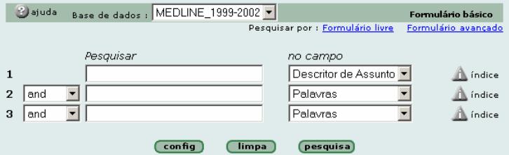 O Formulário Avançado permite pesquisar em todos os campos das bases de dados e possui os mesmos recursos do formulário básico. Como pesquisar nestes formulários com ajuda dos índices: 1 2 3 1.