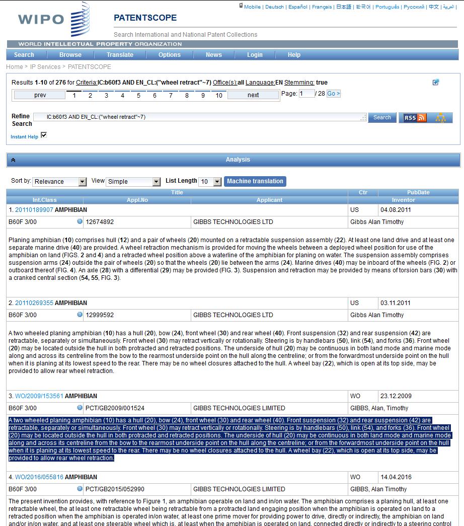 WIPO Translate Com o WIPO Translate do Patentscope, é possível traduzir um trecho do documento de patente que desejar, para outras