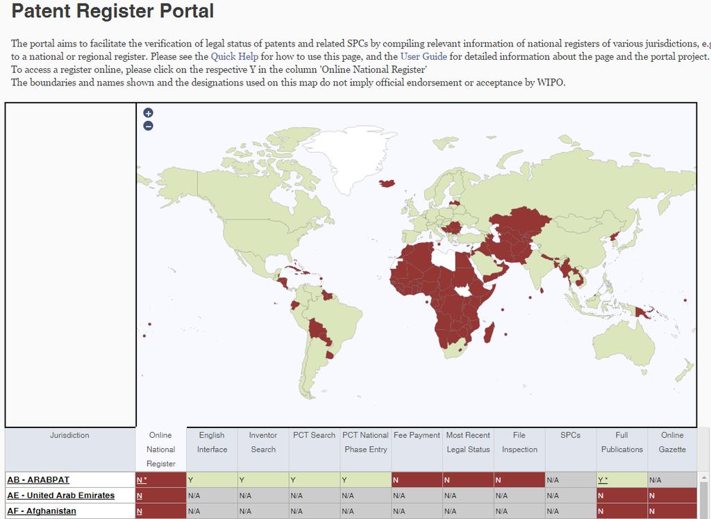 Portal de Registro de Patentes Acesso aos portais dos países membros para: depósito de