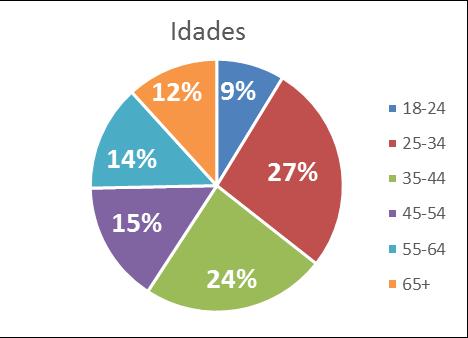 Dados de perfil das visitas para cada área do site RTP Fonte: Google Analytics Site RTP