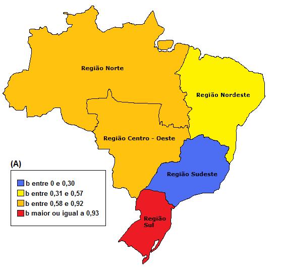 Na Figura 1 temos o gráfico da distribuição das tendências da incidência de AIDS no Brasil, por Região e UFs, entre 1990 e 2012. A qual reflete os resultados encontrados na análise dos dados.