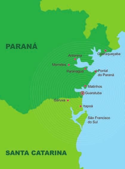 ABRANGÊNCIA Morretes... 16.435 Antonina... 19.416 Guaraqueçaba... 7.890 Pontal do Paraná... 24.878 Paranaguá... 151.829 Guaratuba.