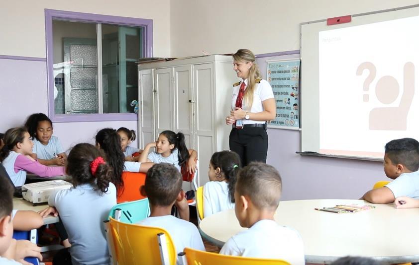 Nossas pilotas participaram de atividades nas escolas com