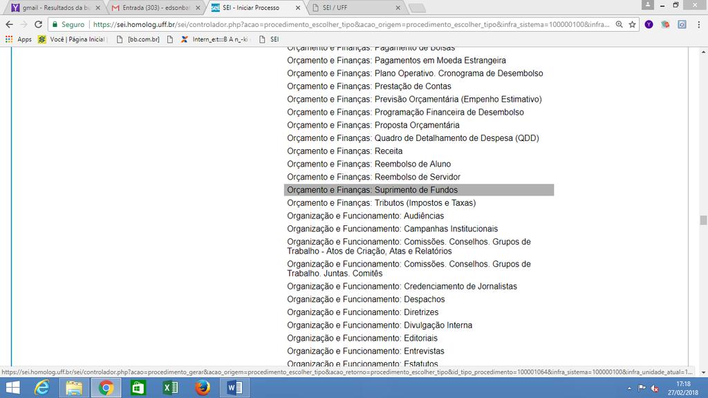 Após isso, aparecerá a tela Iniciar Processo com os