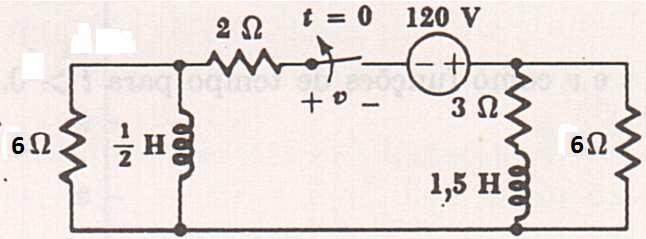 11) (01-04-04-T1) Para o circuito da figura abaixo, dtrmin para todo o tmpo. Qual o valor d 0. 1) (01-09-1-T1) Sabndo qu 0=9, calcul para 0.