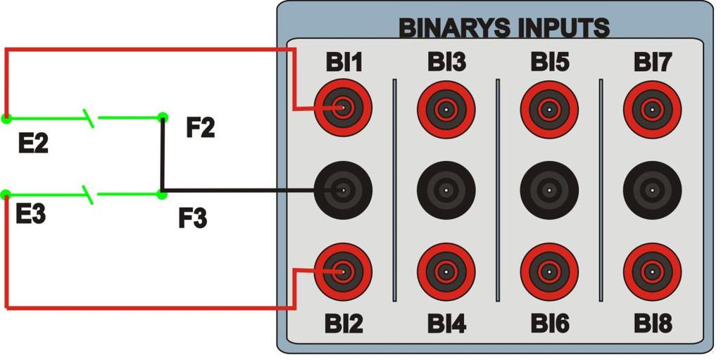 1.3 Entradas Binárias Ligue as Entradas Binárias do CE-600X às saídas binárias do relé: BI1 ao pino