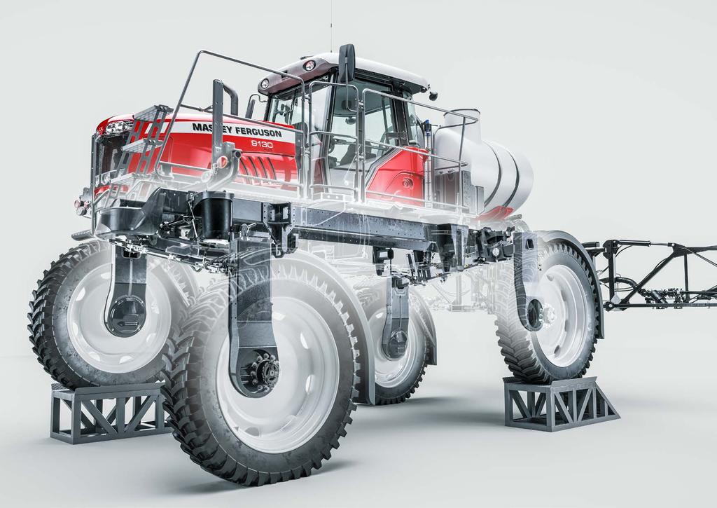 8 Massey Ferguson O chassi Flex-frame é construído em aço liga estrutural sem o uso de solda e com