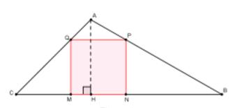 5- (OBMEP) Na gura abaixo, temos AC = e AB = 6. Determine o perímetro do quadrado AEDF. Dicas 3- Note que existem dois triângulos retângulos na figura que são semelhantes. Tente usá-los!