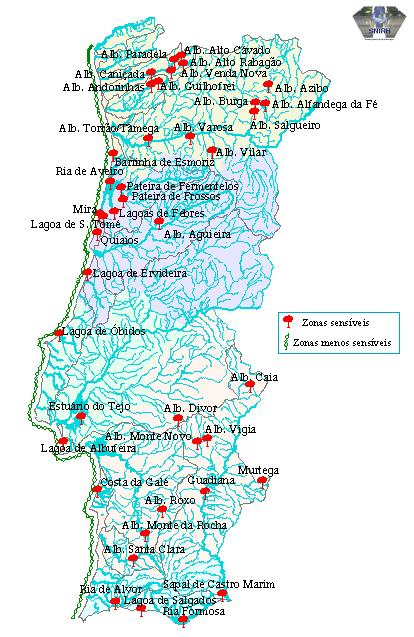 2. Mapa das zonas sensíveis e menos sensíveis Tendo em conta estas directrizes foram