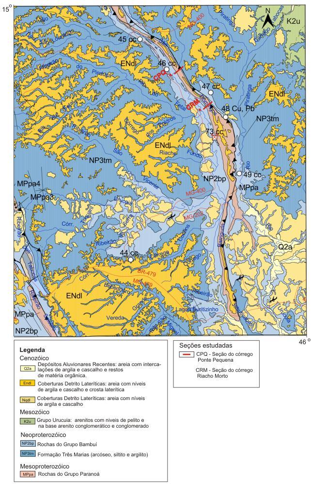 MG. Figura 2.3 Mapa geológico da área de estudo, segundo a classificação da folha SD-23.