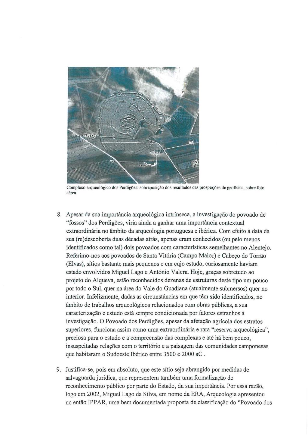 Complexo arqueológico dos Perdigões: sobreposição dos resultados das prospeções de geofisica, sobre foto aérea 8.