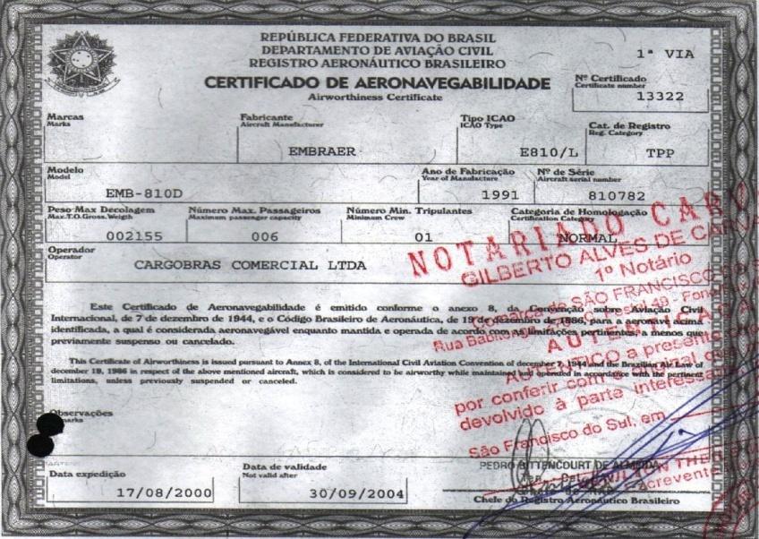aeronaves ANEXO 8 Certificado de
