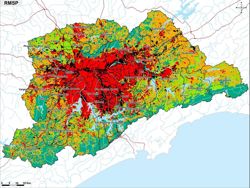 Serviços ecossistêmicos e uso do solo Uso impactante Área urbana Campo antrópico Chácara