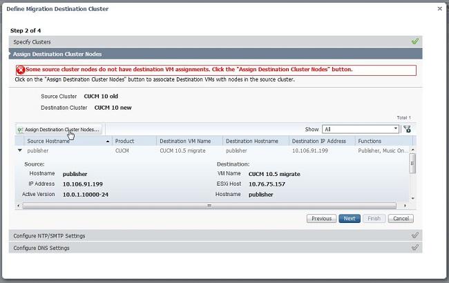 4. Selecione as configurações de rede que do nó de origem