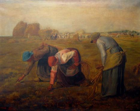 Os Catadores (Jean- François Millet, 1814-1875) A obra em óleo sobre tela, exposta no Museu D- Orsay, em Paris, é uma busca de um estilo mais naturalista de paisagens, em Barbizon (vilarejo ao redor