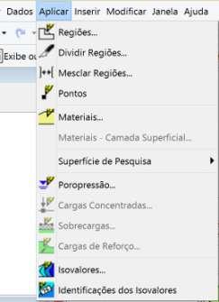 Figura 22 - Menu APLICAR Figura 23 - Criando regiões Procede-se então à marcação das coordenadas que