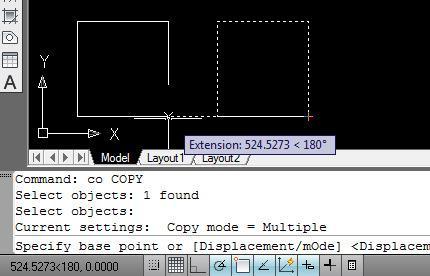 Em seguida basta apenas arrastar o mouse até o local onde se deseja copiar o objeto e clicar na área de trabalho do AutoCAD Dica: É possível copiar um objeto com um ponto base