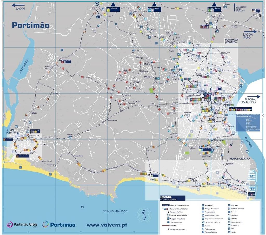 Figura 67 Mapa da rede Vai e Vem em Portimão Fonte: