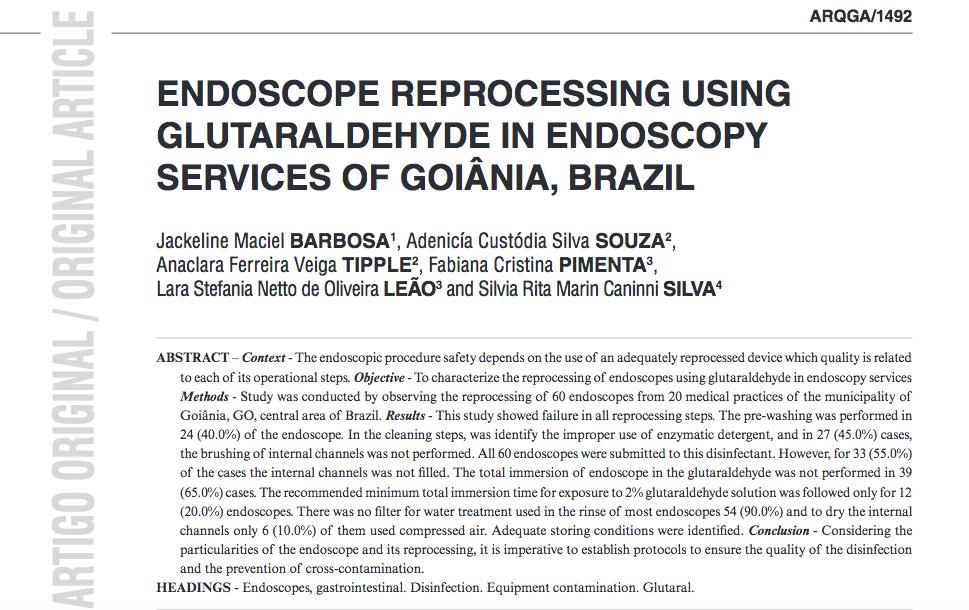 Processamento dos endoscópios