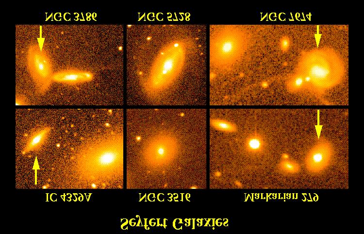Galáxias Seyfert Elas se parecem com galáxias espirais normais, porém com um núcleo galáctico