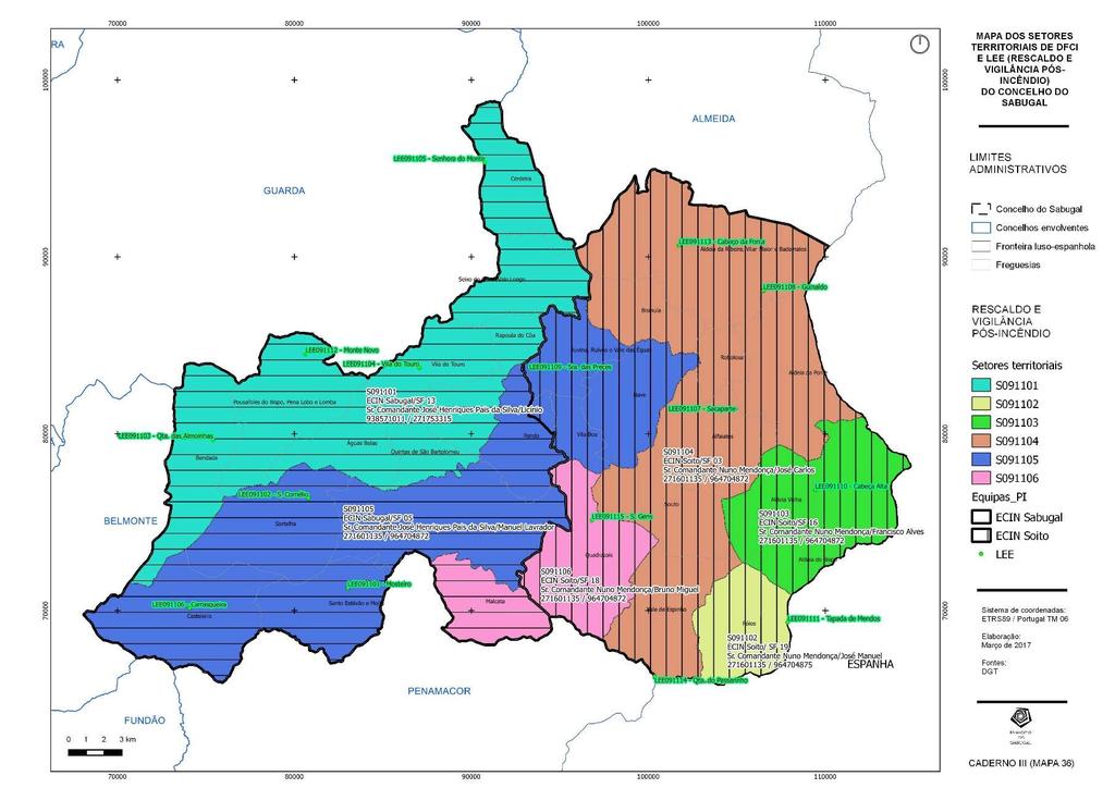 Mapa 5 Setores Territorais de DFCI e LEE Rescaldo e