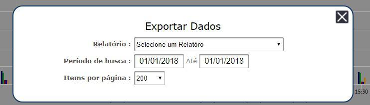 uma página semelhante a seguinte: Para exportar os dados, primeiro selecione o relatório a qual você queira exportar os dados e o período analisado.
