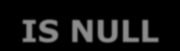 Execute: WHERE comissao IS NULL WHERE comissao IS NOT NULL OBS: Se o valor NULL for requerido numa comparação, então devem ser utilizados os operadores IS NULL ou IS