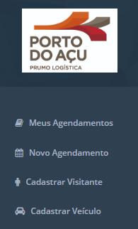 Menus do Sistema O sistema, para o perfil de Agendador, possui as seguintes opções de menu: Meus Agendamentos Mostra seus agendamentos com respectivos status.