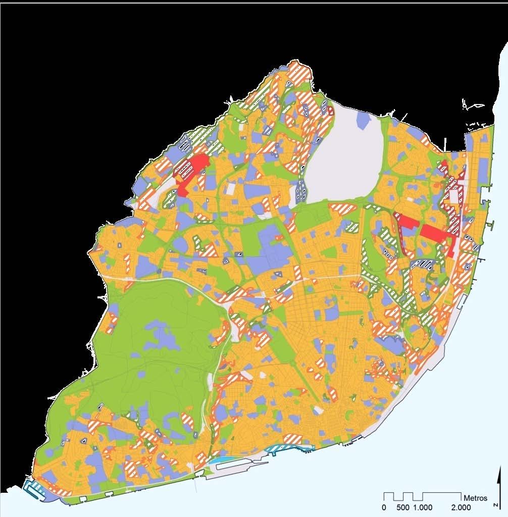 2 CASO DE ESTUDO [ 2.3 Análise à Revisão do PDM de Lisboa] Qualificação do Espaço Urbano, PDML. Fonte: Elaboração própria, dados CML.