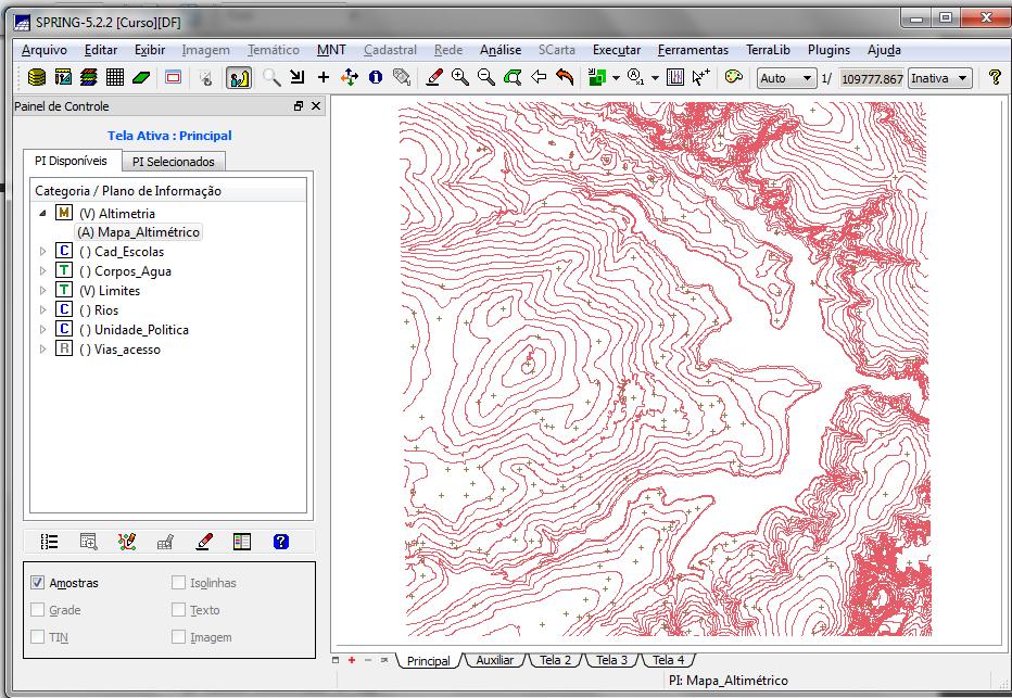 18 2.8 Importando Altimetria de arquivos DXF Neste exercício o arquivo importado consisti em um arquivo no formato DXF. No caso, dados de altimetria digitalizados a partir de um arquivo CAD.