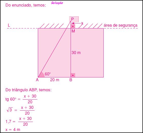 6) (UCSal-BA) A autora alegrava-se em conseguir estimar o comprimento de objetos inacessíveis como, por exemplo, a altura x da torre mostrada na figura abaixo.