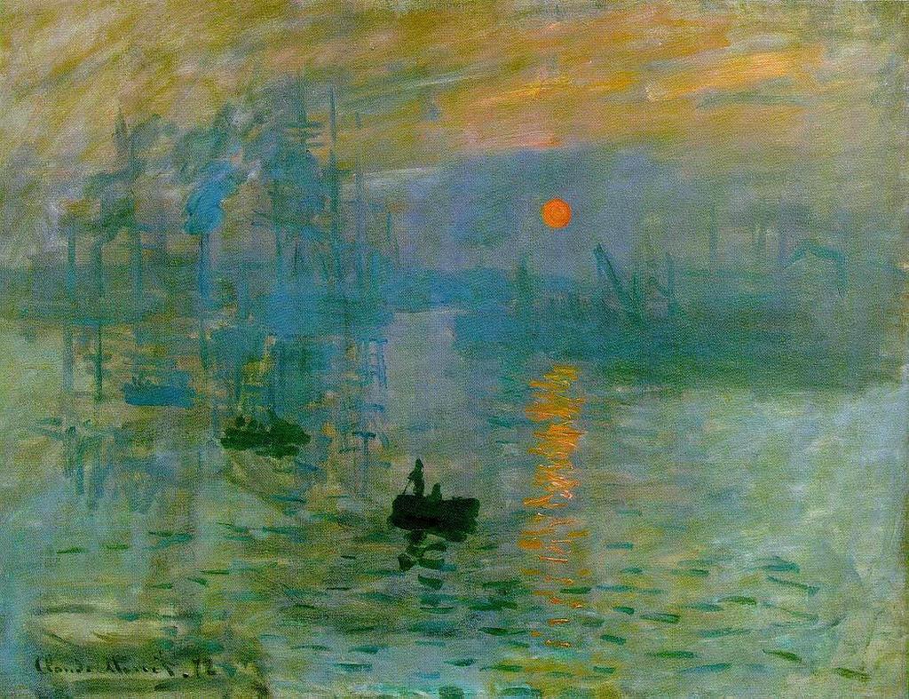 Impressão: Nascer do Sol, Monet, 1872. Esta pintura foi responsável pelo nome que o grupo (Degas, Renoir, Monet e outros) recebeu.