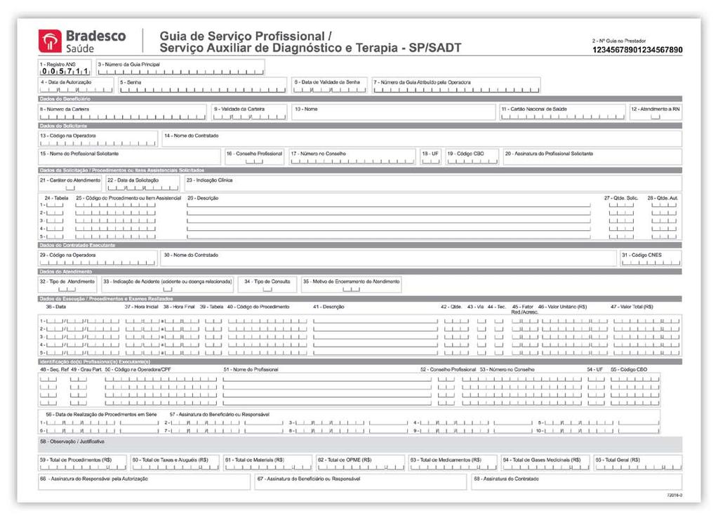 No caso de serviços terceirizados do hospital (SADT internado), quando o pagamento não é feito ao hospital, mesmo em regime de internação; Para cobrança individual de honorários de procedimentos