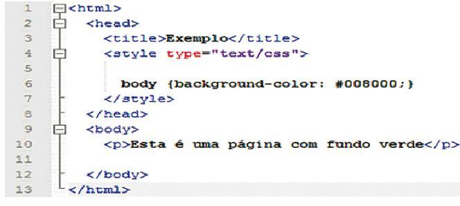Incluindo CSS no documento (ou Método Interno) Nem sempre é necessário armazenar o estilo em um arquivo separado. Os códigos de estilo podem ser colocados dentro de cada documento HTML.