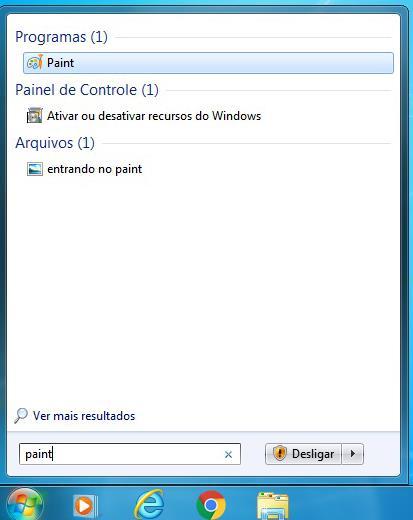 Para abrir o Paint: Clique no Menu Iniciar clique em Todos os Programas clique na pasta Acessórios na lista exibida, clique em Paint o programa será aberto.