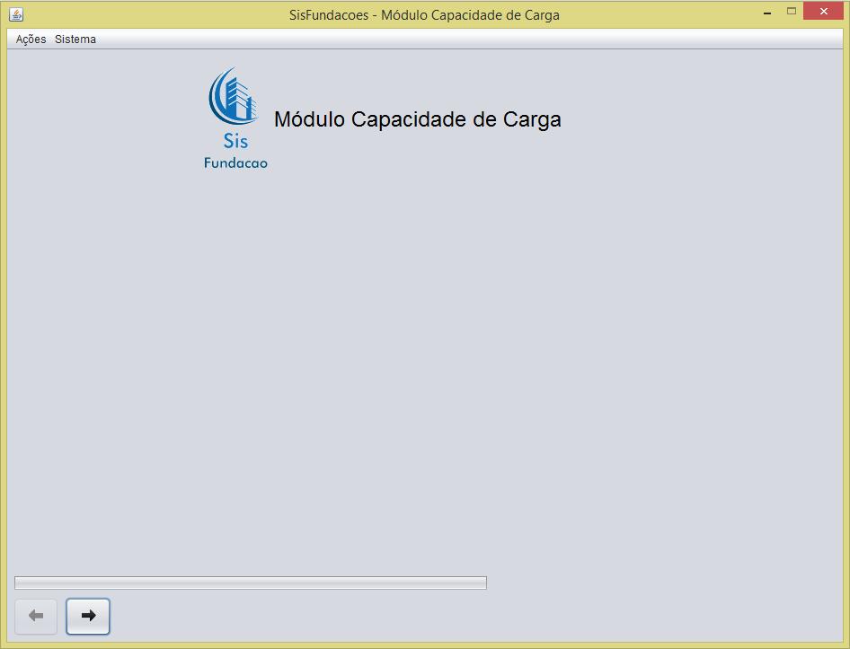 Figura 25 Módulo Capacidade de Carga, tela inicial Fonte: Elaboração própria.