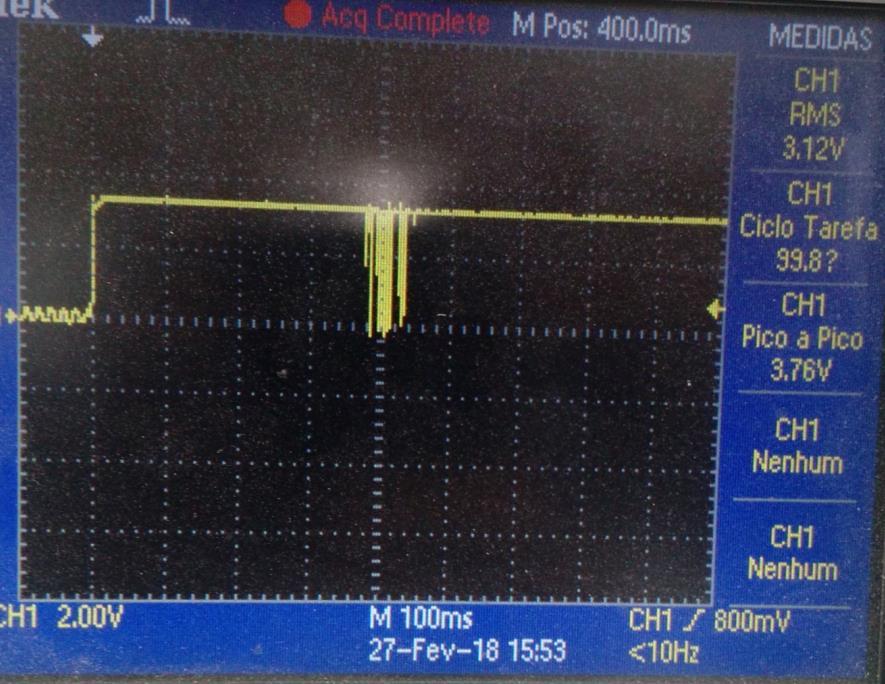 Essa é a imagem da oscilação de 750 µs que