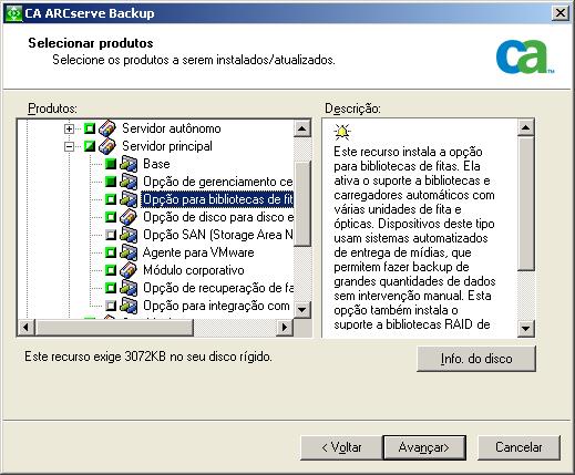 Melhores práticas para atualizar o CA ARCserve Backup a partir de uma versão anterior Agente cliente para Windows do CA ARCserve Backup Permite fazer backup de dados localmente para o servidor do CA