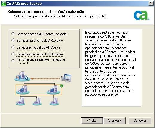 Melhores práticas para atualizar o CA ARCserve Backup a partir de uma versão anterior Agente cliente para Windows do CA ARCserve Backup Permite fazer backup de dados localmente para o servidor do CA