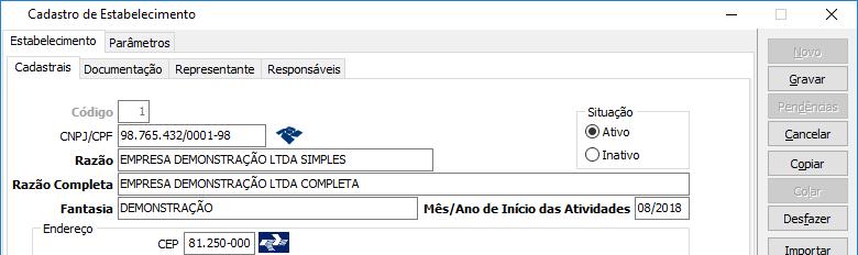 estabelecimento matriz. Sendo esta data posterior ao início da fase, será considerada esta data no esocial.