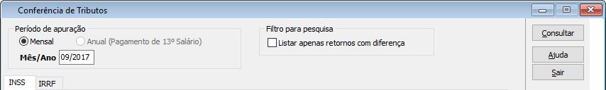 É possível verificar os tributos mensais e também referente a segunda parcela do 13 salário. Para o 13, é habilitado somente na competência dezembro.