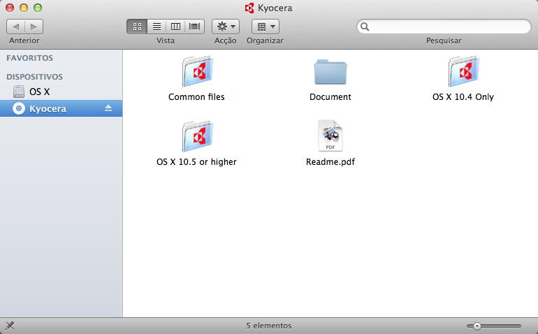 Preparativos antes da utilização 3 Clique duas vezes em OS X 10.
