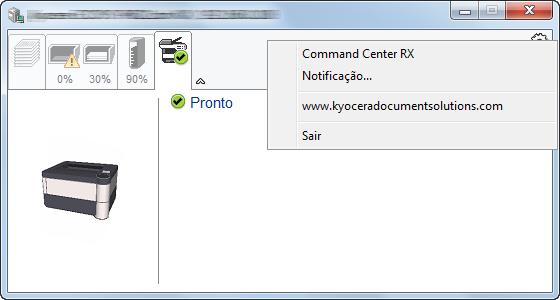 Preparativos antes da utilização Menu Contextual do Status Monitor O seguinte menu é apresentado ao clicar no ícone de definições.
