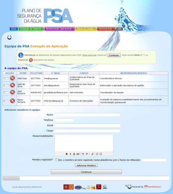 Módulo avaliação Equipa PSA Plataforma Informática para o